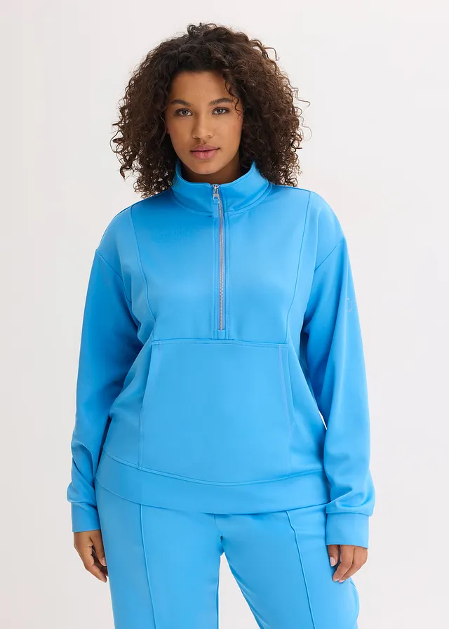Veste de sport à col montant, Couleur: bleu brillant