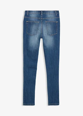 Skinny fit stretch jeans met verstelbare band, straight • blauw denim • bonprix online shop