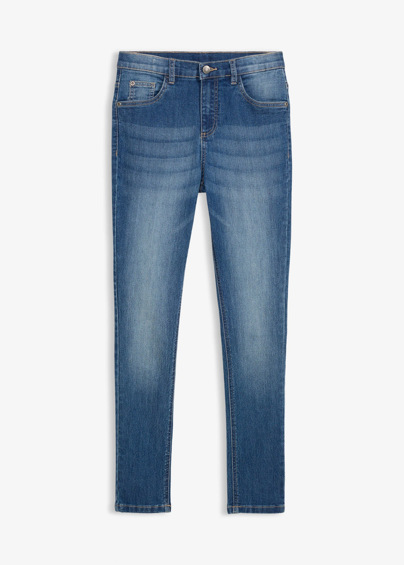 Skinny sztreccsfarmer állítható derékpánttal, Straight • kék denim • bonprix áruház