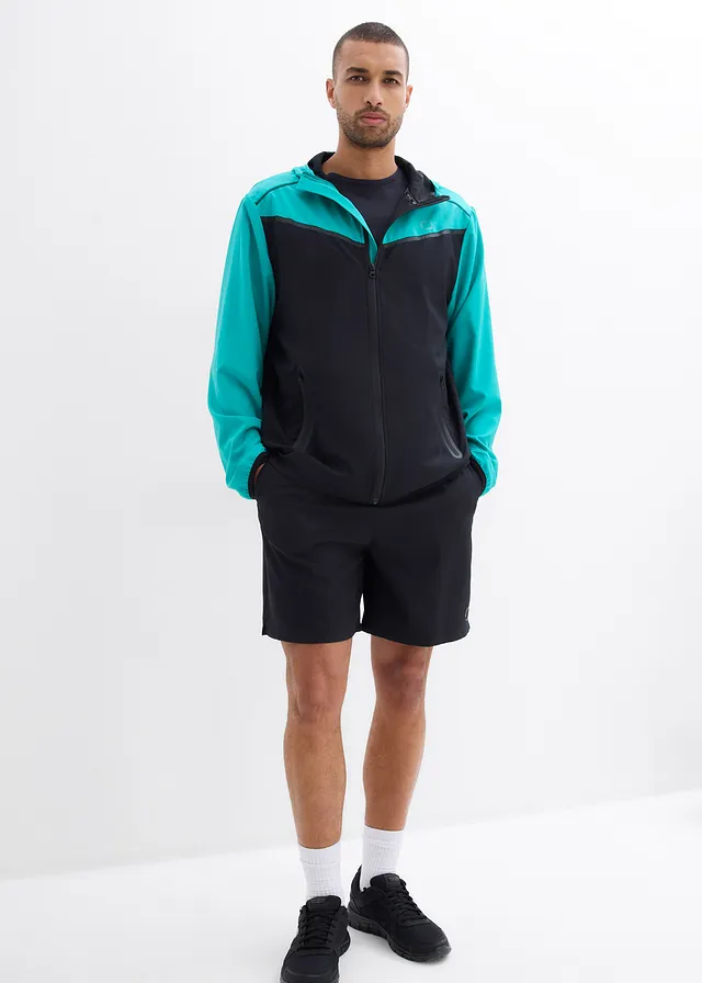 Short de sport homme en matière légère, Couleur: noir