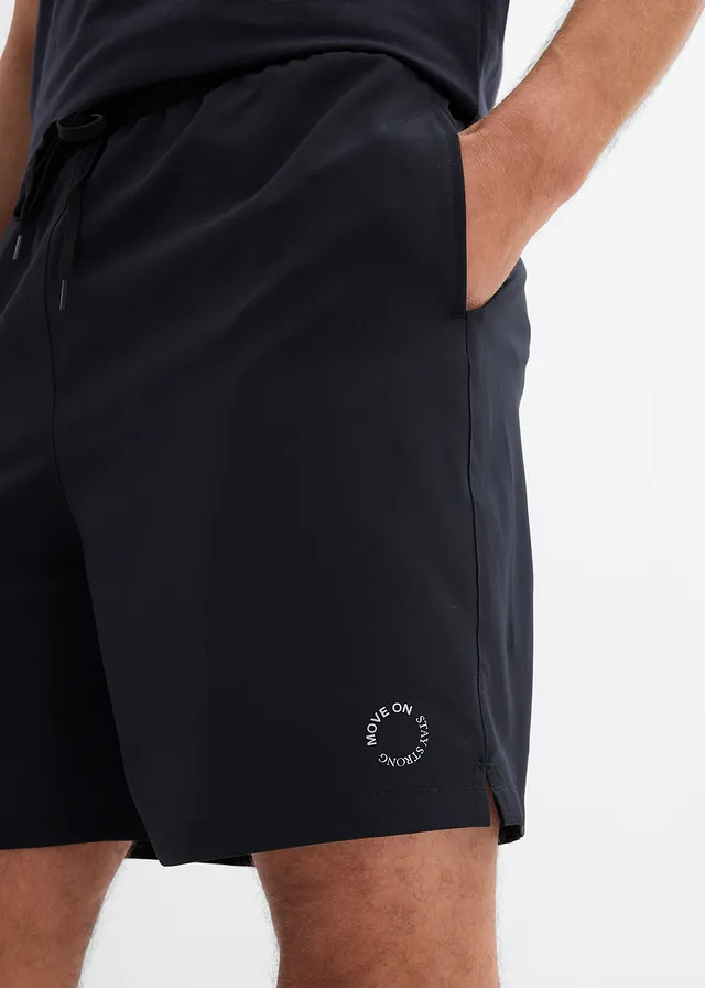 Pantaloni scurți sport din material subțire, pentru bărbați • negru • magazin bonprix