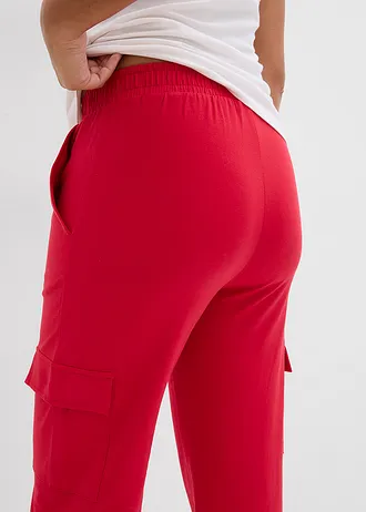 Joggingové kalhoty z elastické bavlněné směsi • červená • bonprix obchod
