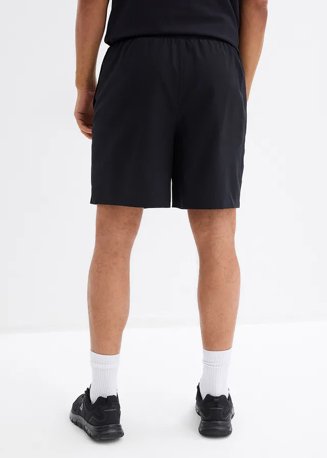 Short de sport homme en matière légère, Couleur: noir