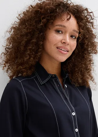 Blouse van viscose • zwart/wolwit • bonprix online shop