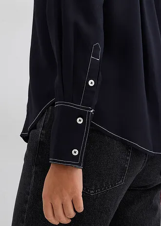 Blouse van viscose • zwart/wolwit • bonprix online shop