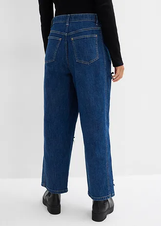 Džíny Barrel, High Waist, pohodlný pas, barva: modrý denim used