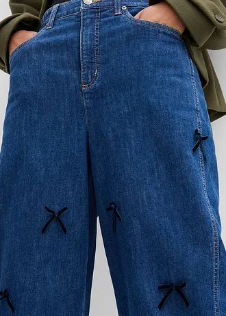 Džíny Barrel, High Waist, pohodlný pas • modrý denim used • bonprix obchod