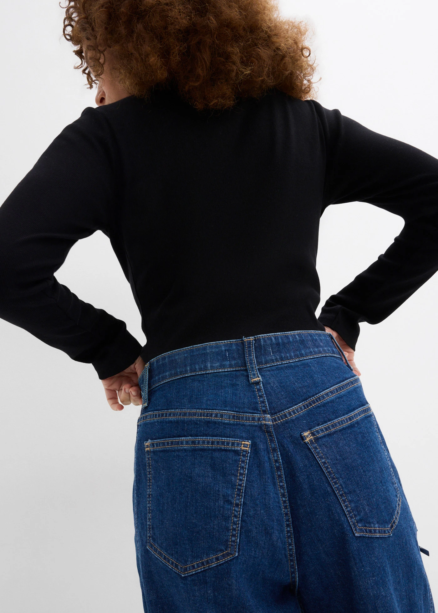 Džíny Barrel, High Waist, pohodlný pas • modrý denim used • bonprix obchod