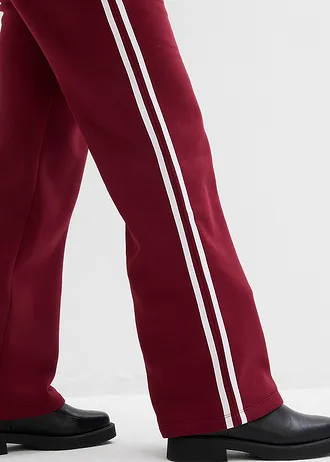 Pantalon de jogging doux en coton mélangé • rouge érable-blanc • Boutique bonprix