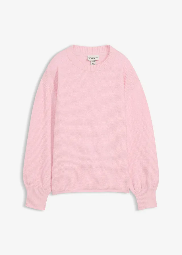 Sweter z bawełną • jasnoróżowy kryształowy • sklep bonprix