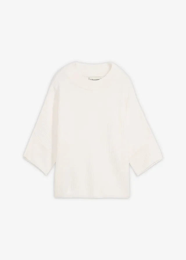 Pulover boxy din material moale de viscoză • ecru • magazin bonprix