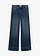 Jean large taille mi-haute, long, Couleur: bleu foncé denim used