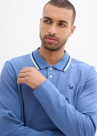 Bluză polo din bumbac organic 100% (set/2 buc.) • albastru jeans+bleumarin • magazin bonprix