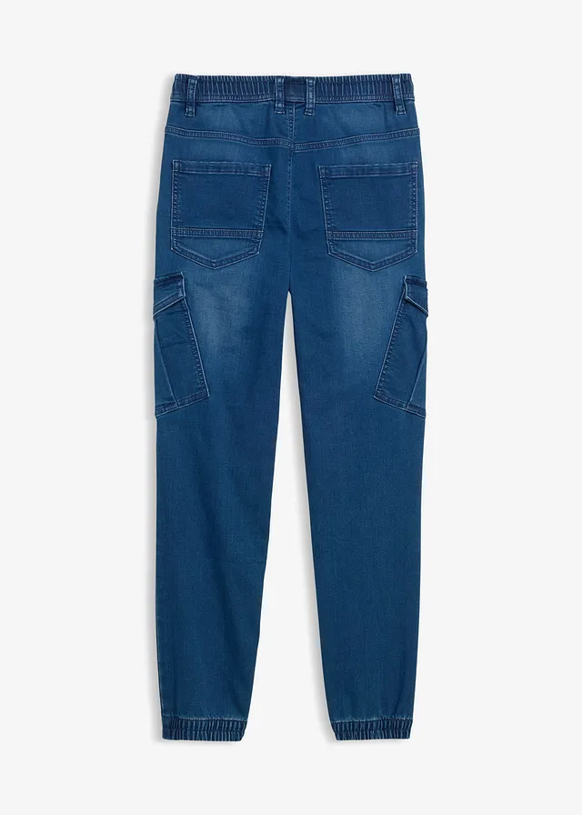 Pantalon jogger regular en sweat effet denim, droit • bleu denim • product-page.page-title-suffix