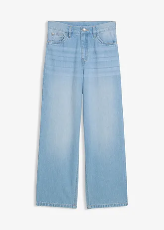 Baggy fit jeans met verstelbare band, straight