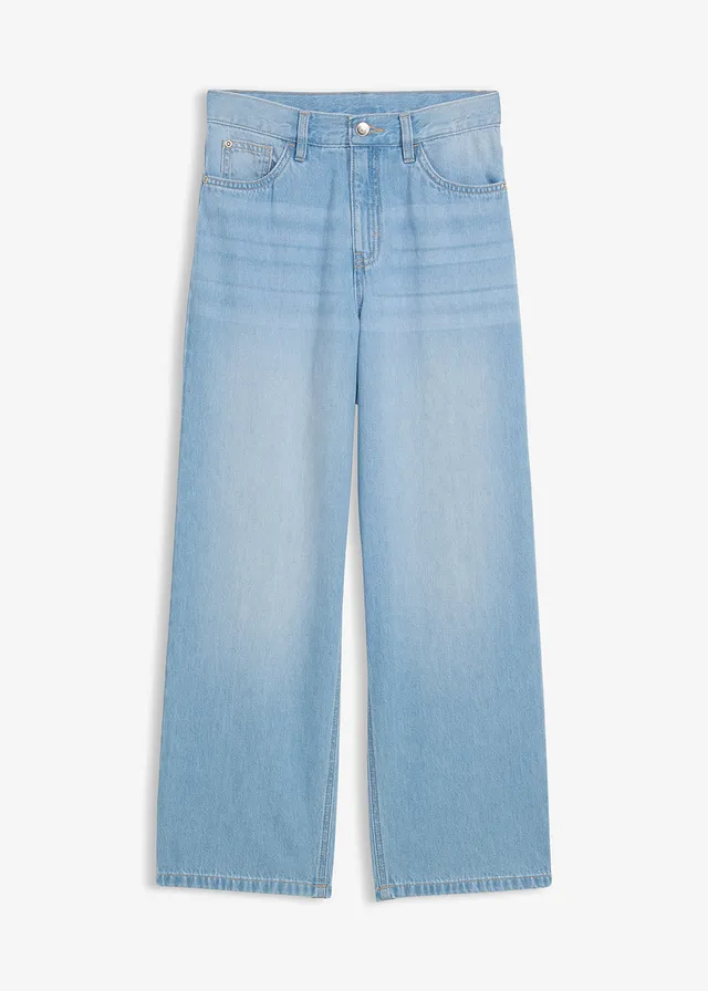 Jean baggy à taille réglable, droit • bleu clair denim • Boutique bonprix