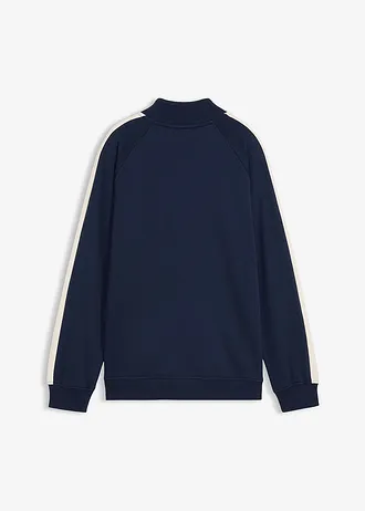 Bluza rozpinana z czystej bawełny organicznej, kolor: granatowo-biały perłowy