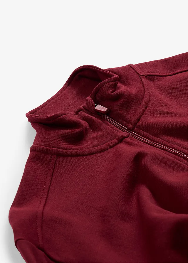Bluză casual din bumbac organic 100%, culoare: roșu rubiniu