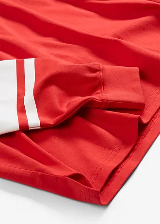 T-shirt manches longues oversize 100% coton • fraise-blanc imprimé • Boutique bonprix