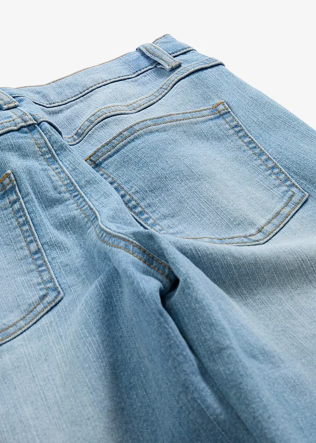 Straight jeans mid waist, Kleur: lichtblauw denim