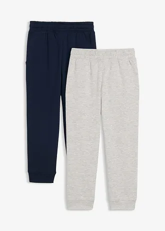 Joggingbroek (set van 2), Kleur: donkerblauw+lichtgrijs gemêleerd