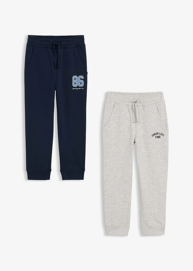Joggingbroek (set van 2), Kleur: donkerblauw+lichtgrijs gemêleerd