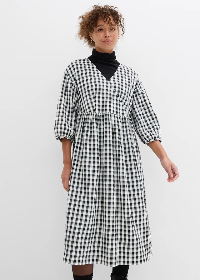 Robe midi oversize • noir/blanc carreaux • product-page.page-title-suffix