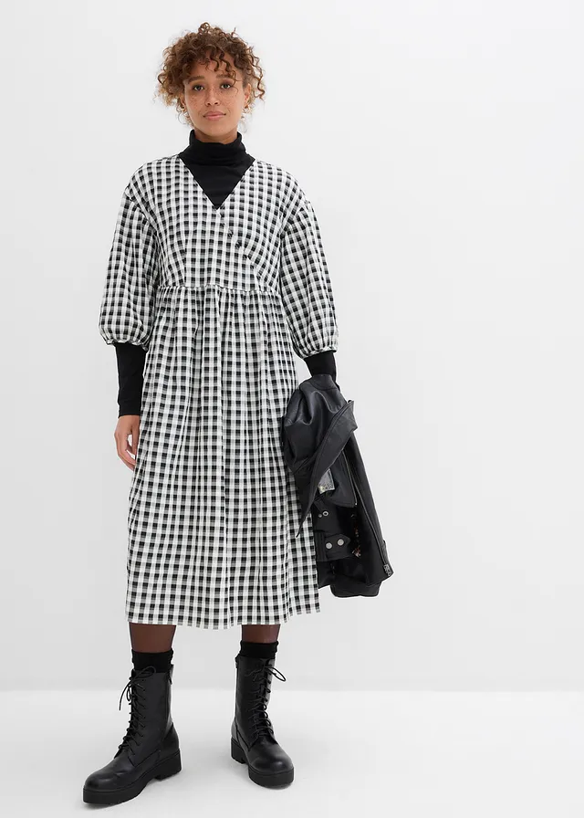 Robe midi oversize • noir/blanc carreaux • product-page.page-title-suffix