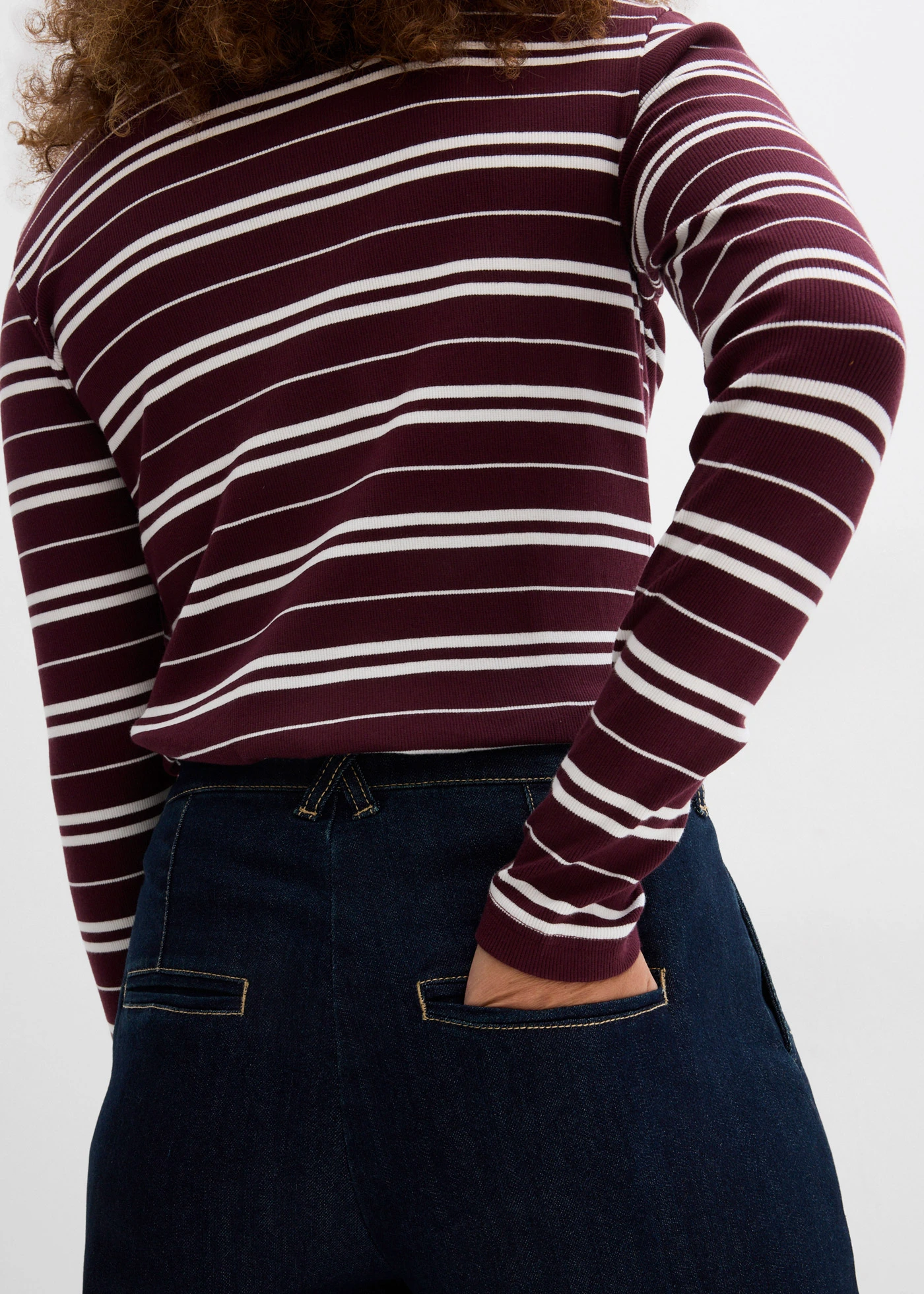 Jean large taille haute élastiquée • denim bleu foncé • Boutique bonprix