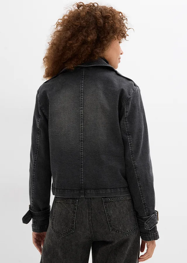 Trench court en denim • noir denim • product-page.page-title-suffix