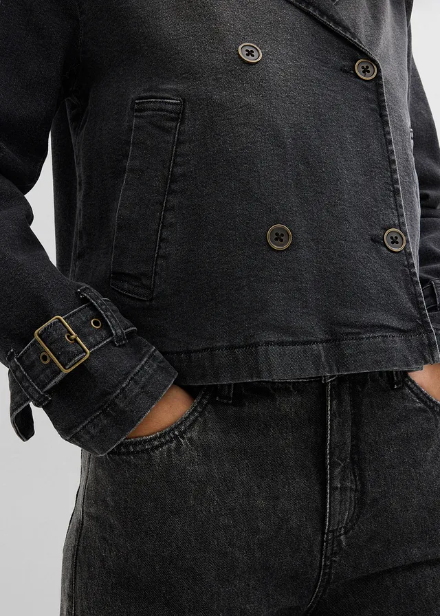 Trench court en denim • noir denim • product-page.page-title-suffix