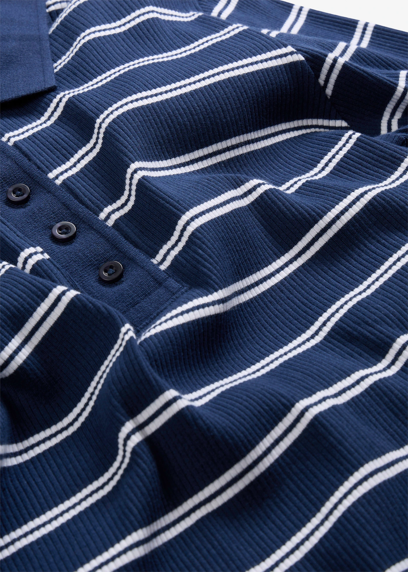 Bluză polo din material ripsat • bleumarin/alb • magazin bonprix