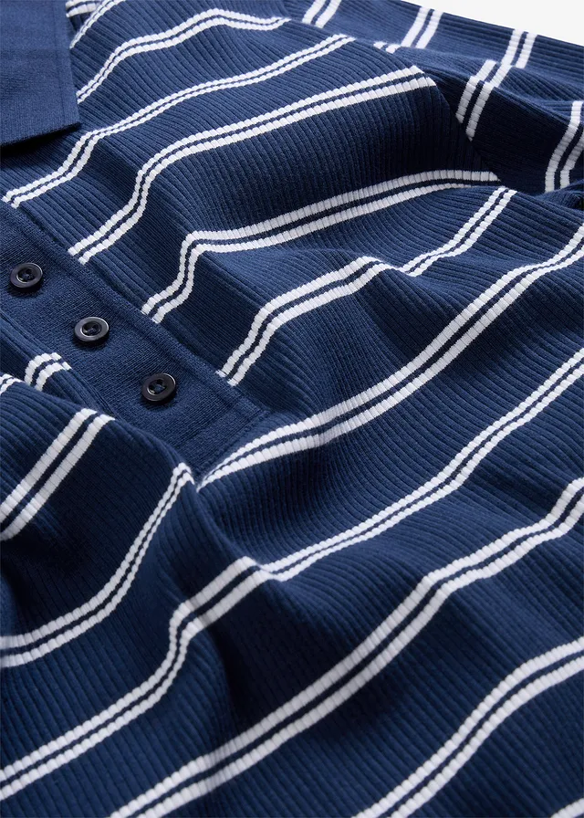 Polo côtelé • bleu foncé blanc • product-page.page-title-suffix