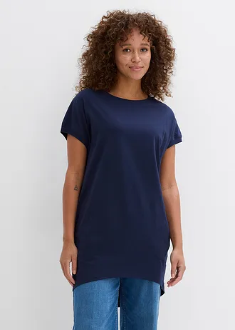 Longshirt van puur katoen, Kleur: donkerblauw