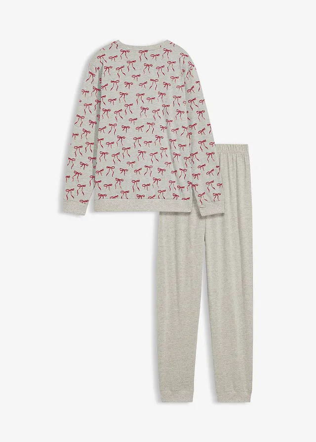 Pyjama van zacht katoen (set van 2), Kleur: lichtgrijs gemêleerd