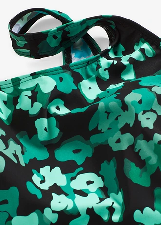 Alakformáló fürdőruha enyhe formáló hatással • fekete-zöld virágmintás • bonprix áruház