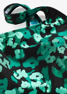 Jednodielne sťahujúce plavky • čierna-zelená kvetovaná • obchod bonprix