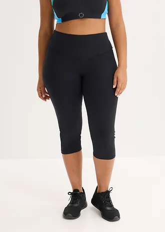 Legging de sport robuste, coupe corsaire, Couleur: noir
