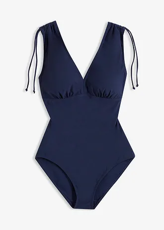 Corrigerend badpak met brede bandjes, licht corrigerend, Kleur: donkerblauw