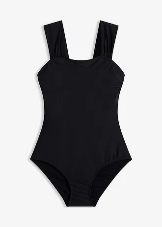 Costum de baie cu efect modelator mediu, cu bretele late • negru • magazin bonprix