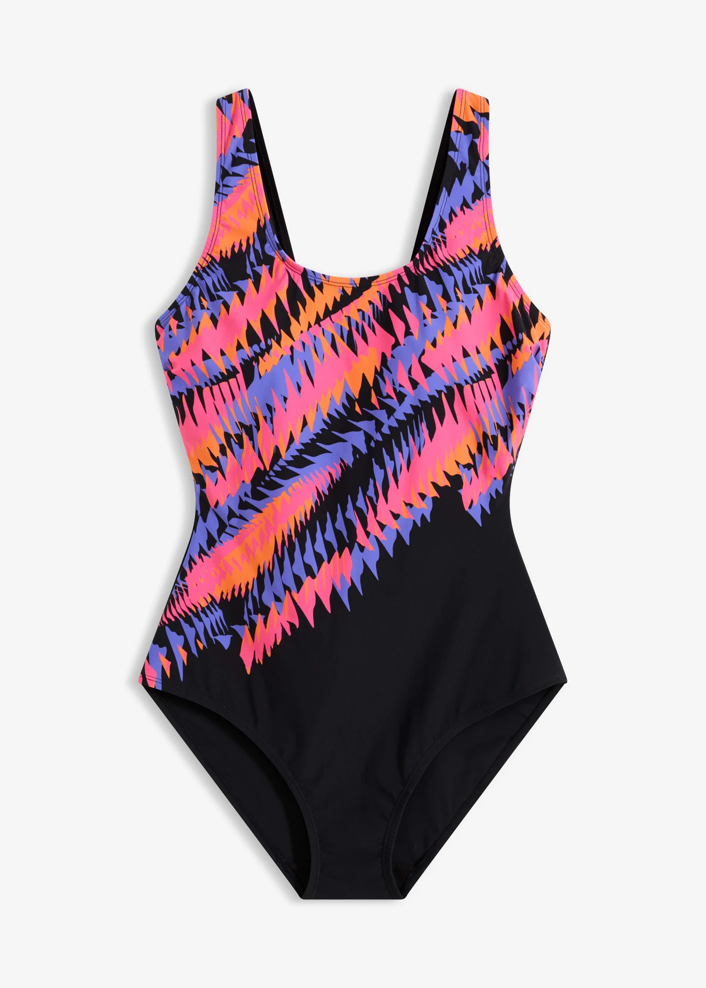 Maillot 1 pièce sculptant, maintien léger • noir graphique • Boutique bonprix