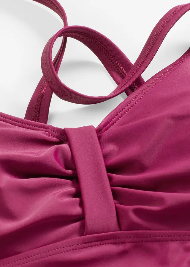Maillot sculptant à fronces, maintien modéré • prune • product-page.page-title-suffix