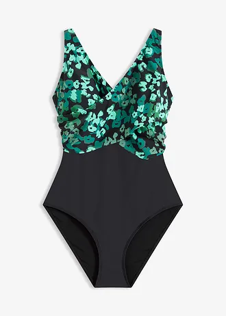 Maillot 1 pièce sculptant effet croisé, maintien modéré