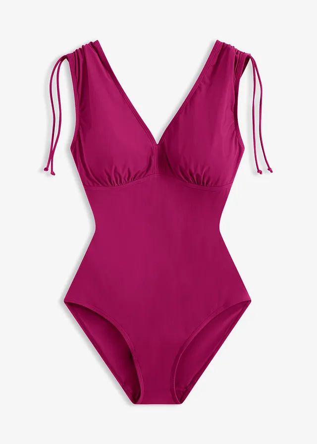 Maillot sculptant à larges bretelles, maintien léger