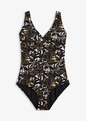 Maillot 1 pièce sculptant à col en V, maintien modéré