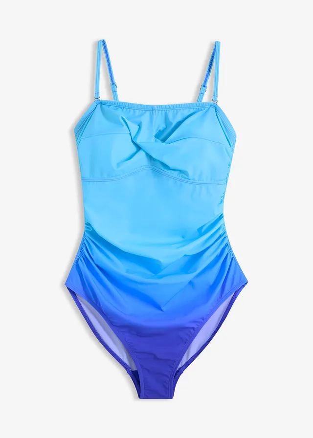 Costum de baie cu aspect petrecut, cu efect de modelare ușor • albastru • magazin bonprix