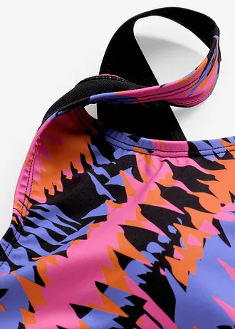 Maillot 1 pièce sculptant, maintien léger • noir graphique • Boutique bonprix