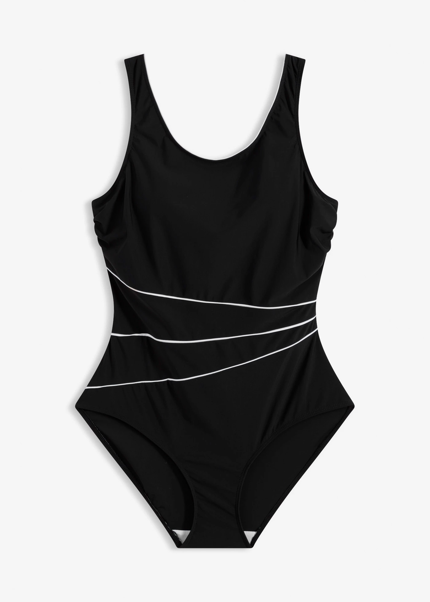 Licht corrigerend badpak met siernaden • zwart/wit • bonprix online shop