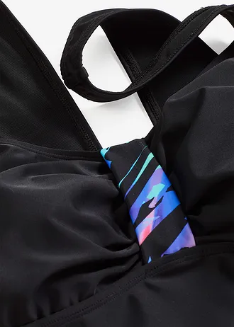 Maillot sculptantavec empiècement imprimés, maintien modéré • noir graphique • Boutique bonprix