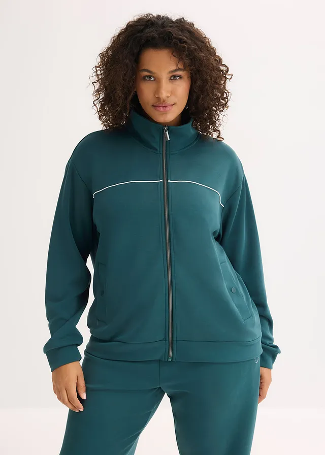 Ultrasofte outdoor jas met modal, Kleur: petrolgroen
